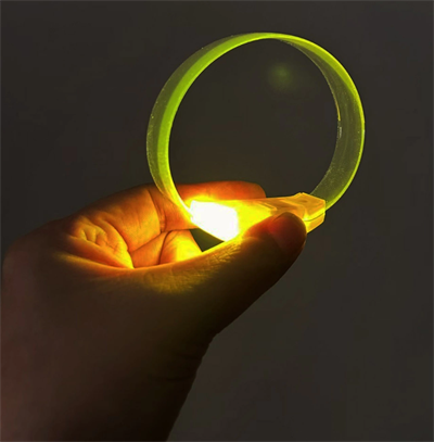 3 Modlu Pilli LED Işıklı Esnek Parti Bilekliği Sarı