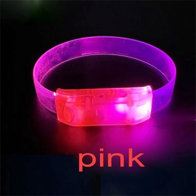 3 Modlu Pilli Led Işıklı Esnek Parti Bilekliği Pembe Bx40