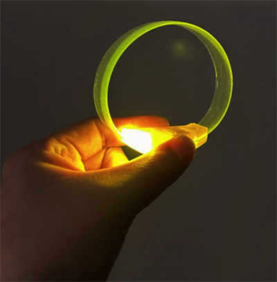 3 Modlu Pilli Led Işıklı Esnek Parti Bilekliği Sarı