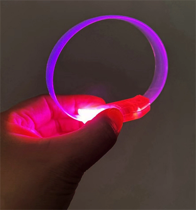 3 Modlu Pilli Led Işıklı Esnek Parti Bilekliği Pembe Bx40