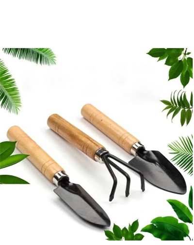 3 Parça Bitki Hobi Seti - Bahçe Saksı Sukulent  Bakım Çapa-tırmık-kürek