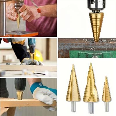 3 Parça Kademeli Matkap Ucu Paslanmaz Uç Alüminyum Sac Demir Delme Seti (3936)