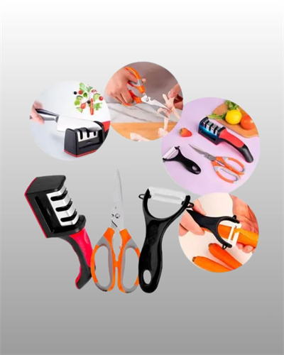 3 Parçalı Çok Fonksiyonlu Mutfak Makas Seti – Paslanmaz Çelik, Ergonomik Tasarım