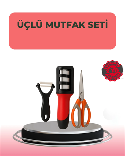 3 Parçalı Çok Fonksiyonlu Mutfak Makas Seti – Paslanmaz Çelik, Ergonomik Tasarım