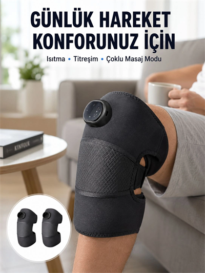 3 Seviyeli Titreşimli Isıtmalı Diz Bakım Masaj Cihazı Yeni Nesil