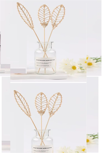 3 Tek Adet 3 Model Aromaterapi Koku Dağıtıcı Rattan Şişe Ahşap Difüzör Çubuk (spiral-yaprak-dalgalı)
