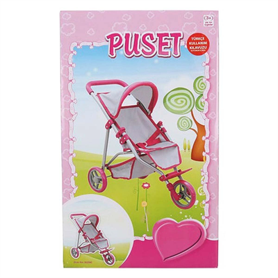 3 Tekerlekli Pembe Gri Puset - S00009614