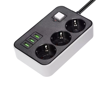 3 Usb’li 3’lü 1.8 M Akım Korumalı Priz Bx40
