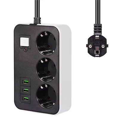 3 Usb’li 3’lü 1.8 M Akım Korumalı Priz Bx40