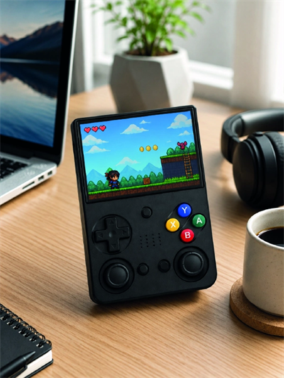 3.5 İnç IPS Ekran Retro Oyun Konsolu 64GB Dahili Hafıza Çift Analog Joystick Taşınabilir El Konsolu