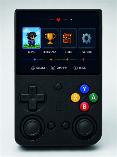 3.5 İnç IPS Ekran Retro Oyun Konsolu 64GB Dahili Hafıza Çift Analog Joystick Taşınabilir El Konsolu