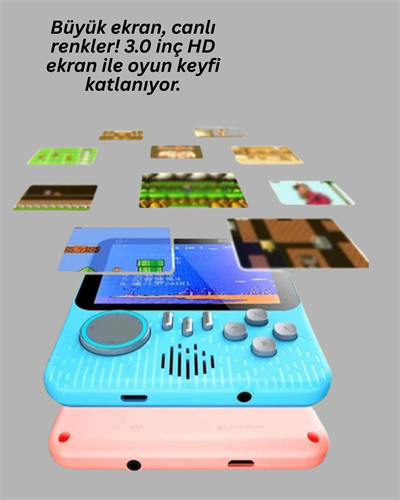 3.5 İnç LCD Ekranlı 666 Oyunlu Taşınabilir Retro Oyun Konsolu
