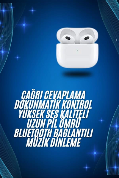3.Nesil İOS Android Uyumlu Bluetooth 5.0 Beyaz Çağrı Cevaplama