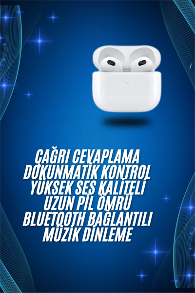 3.Nesil İOS Android Uyumlu Bluetooth 5.0 Beyaz Çağrı Cevaplama Yeni Nesil