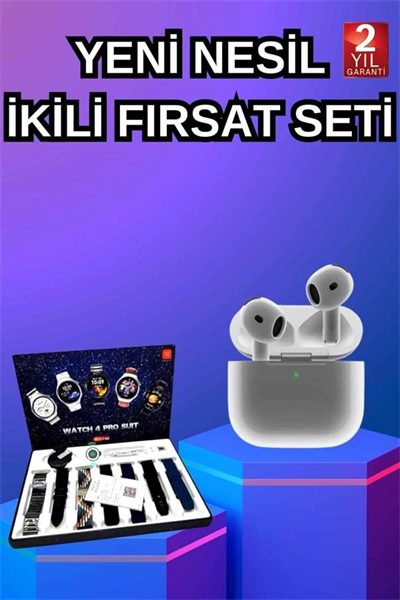 3.Nesil TWS Bluetooth Kulaklık Bluetooth Bağlantılı Akıllı Saat Amoled Ekran Plastik Hasır Kordon