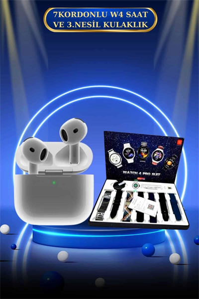 3.Nesil TWS Bluetooth Kulaklık Bluetooth Bağlantılı Akıllı Saat Amoled Ekran Plastik Hasır Kordon