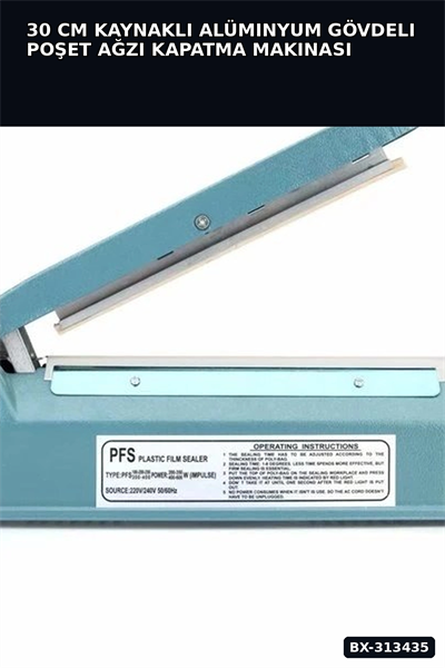 30 Cm Kaynaklı Alüminyum Gövdeli Poşet Ağzı Kapatma Makinası FS-300 Isı Ayarı 8 Kademe BX-313435
