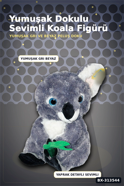 30 cm Yumuşak Bambulu Peluş Koala Oyuncak - Çocuk Odası Hediyelik Dekor BX-313544