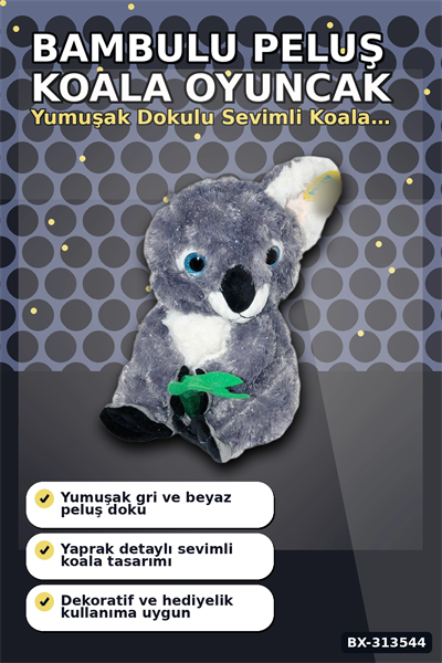 30 cm Yumuşak Bambulu Peluş Koala Oyuncak - Çocuk Odası Hediyelik Dekor BX-313544