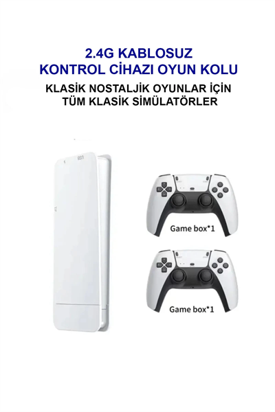 30.000 Oyun Yüklü, PS5 Kollu, 2.4G Kablosuz Çift Kumandalı Retro Oyun Konsolu Stick