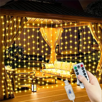 300 Ledli 10 Sarkıt Perde Led Işık-8 Fonksiyon, Uzaktan Kumandalı, 3x3 Metre Bx40