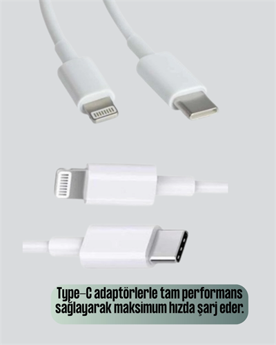 30W Type-C Lightning Hızlı Şarj Kablosu 1.2m iPhone Uyumlu