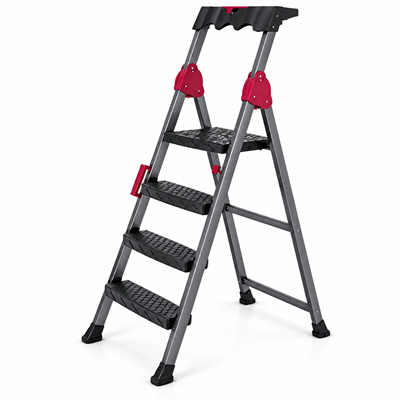 3+1 Basamaklı Metal Merdiven 150kg.taşıma Bx40