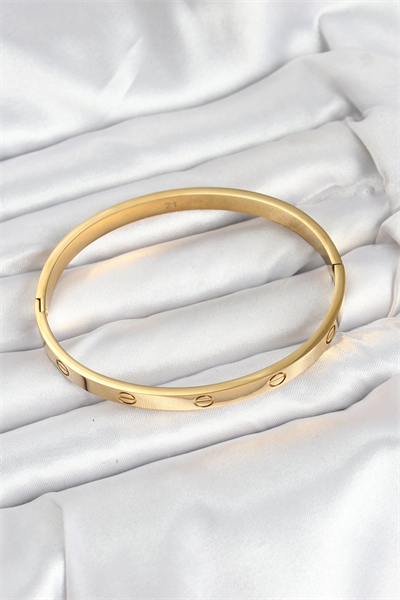 316L Çelik Gold Renk 65 mm Kadın Kelepçe Bileklik