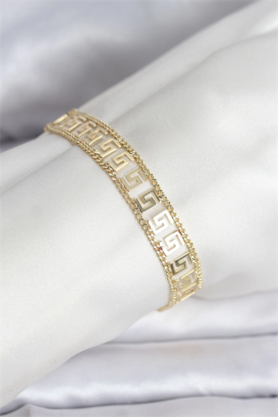 316L Çelik Gold Renk Labirent Model Kadın Bileklik