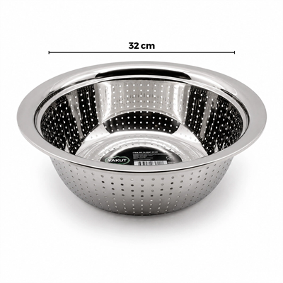 32cm Kulpsuz Paslanmaz Metal Sepet Süzgeç Bx40