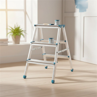 3+3 Çift Basamaklı Alüminyum Metal Merdiven