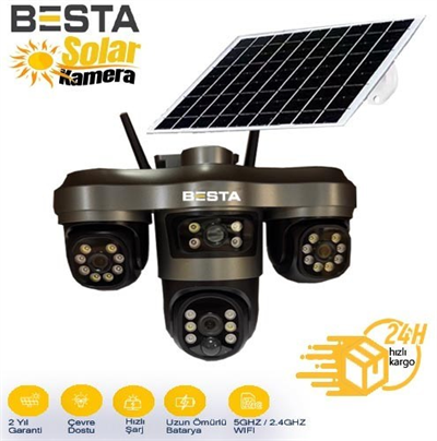 3+3+3 MP WİFİ SOLAR KABLOSUZ GÜVENLİK KAMERASI BS-2089