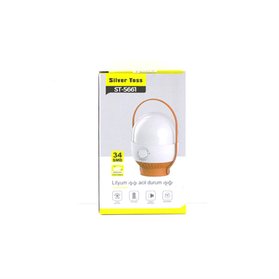 34 Led Kamp Lambası - Fener Usb Şarjlı Ayarlanabilir Işık 4.8w - 2400mah St-5661 Bx40