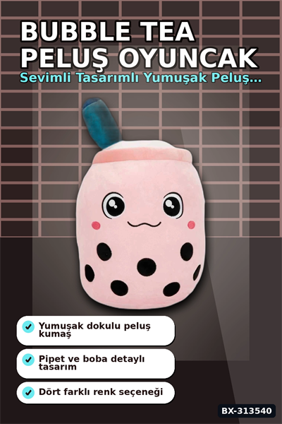 35 Cm Bubble Tea Peluş Oyuncak 1 Adet Rastgele Renk Sevimli Hediye Peluş BX-313540