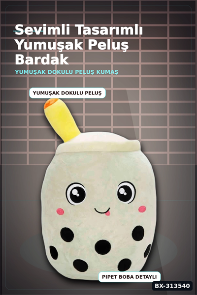35 Cm Bubble Tea Peluş Oyuncak 1 Adet Rastgele Renk Sevimli Hediye Peluş BX-313540