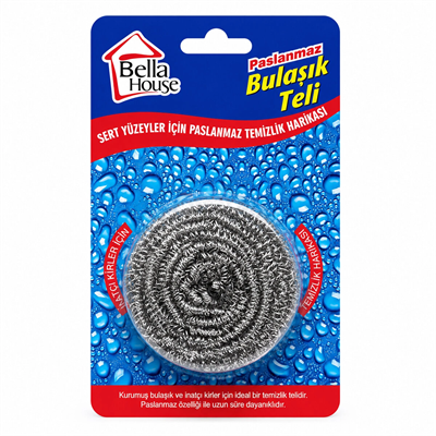 36 Adet Vakumlu Bulaşık Teli Tekli Paslanmaz 15gr Bx40