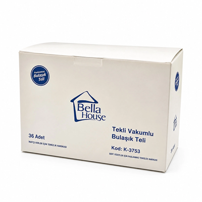 36 Adet Vakumlu Bulaşık Teli Tekli Paslanmaz 15gr Bx40