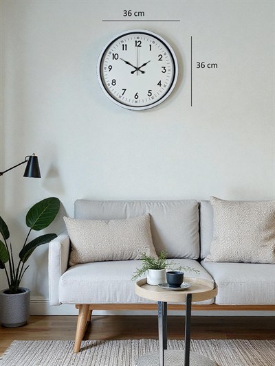 36 Cm Beyaz Dekoratif Duvar Saati