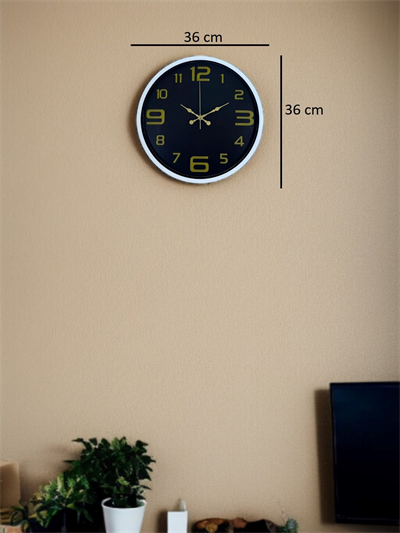 36 Cm Beyaz Gold Rakamlı Dekoratif Duvar Saati