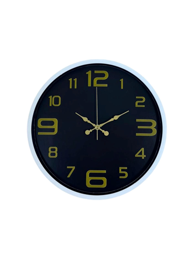 36 Cm Beyaz Gold Rakamlı Dekoratif Duvar Saati