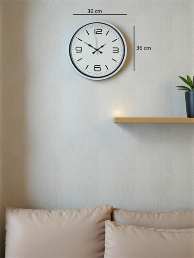 36 Cm Beyaz Modern Dekoratif Duvar Saati