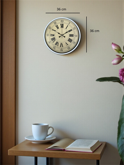36 Cm Beyaz Retro Dekoratif Duvar Saati