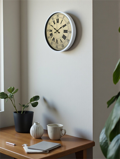 36 Cm Beyaz Retro Dekoratif Duvar Saati