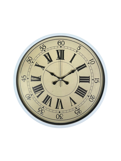 36 Cm Beyaz Retro Dekoratif Duvar Saati