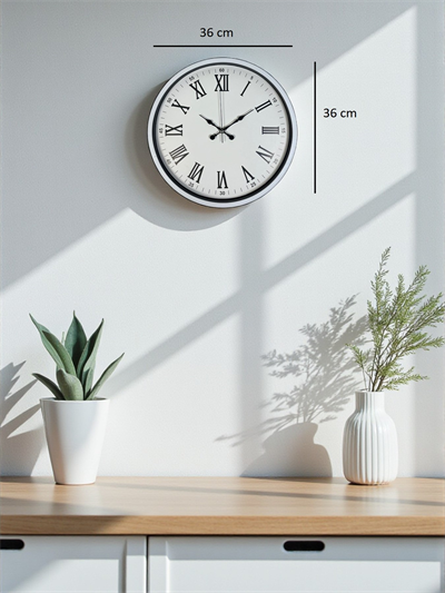 36 Cm Beyaz Roman Rakamlı Duvar Saati