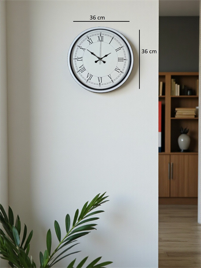 36 Cm Beyaz Roman Rakamlı Duvar Saati