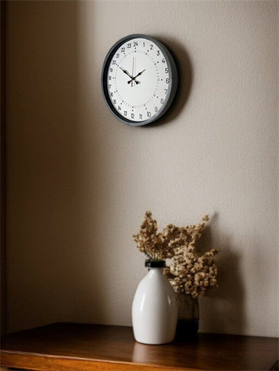 36 Cm Gri 24 Saat Göstergeli Özel Tasarım Duvar Saati