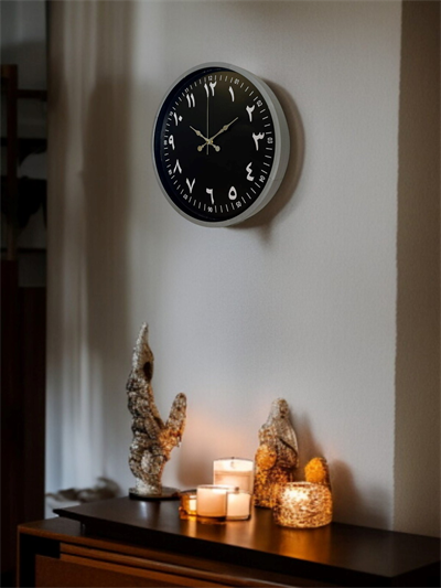 36 Cm Gri Arapça Rakamlı Duvar Saati