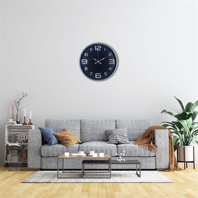 36 Cm Gri Dekoratif Duvar Saati