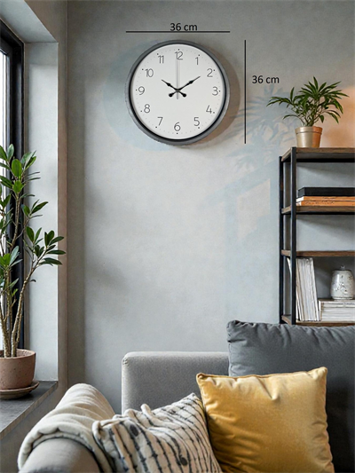 36 Cm Gri Dekoratif Duvar Saati
